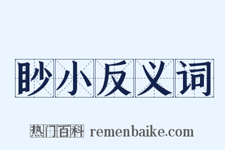 眇小反义词是什么意思的图片